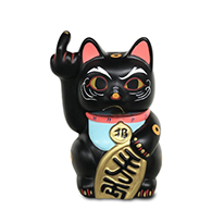 'POP! Angry Cat'- Small, Black 1 The Maneki-neko, also known as Lucky Cat or Fortune Cat is an iconic Japanese figurine and lucky charm, believed to bring good luck to its owner. There are many stories about its origins. Production Hand crafted in resin, each cat is individually hand painted and numbered. Details: - Hand painted - Comes with a grey collector box - 15 (h) cm - Black with POP colours - Resin  