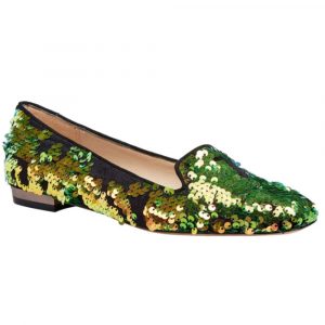 Lucy Choi Shoe Hampton Green Glitter
