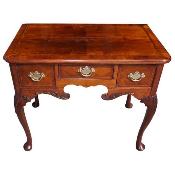 Golden & Associates English Queen Anne Burl Walnut and Acanthus Carved Low Boy, Circa 1740