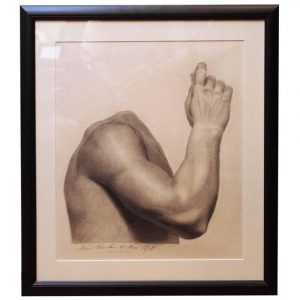 Kevin Stone Antiques French Academy Drawing of Torso with Arm