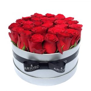Arioso Round Red Rose Box