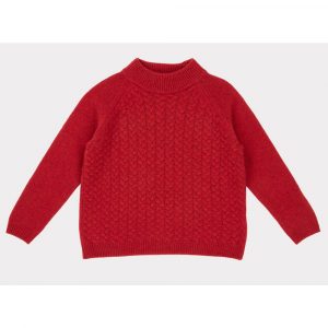 Caramel Owl Cable Jumper, Berry