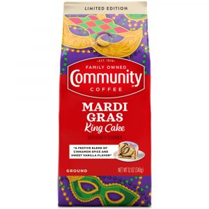 Community Coffee 12 oz. Ground Mardi Gras King Cake