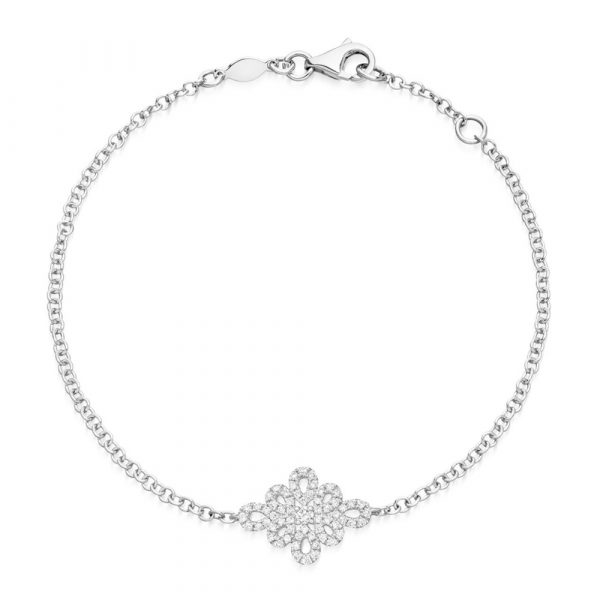 Kiki McDonough Lace Pave Diamond Bracelet In White Gold