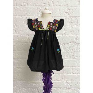 La Hamaca y el Rebozo Butterfly Dress Black