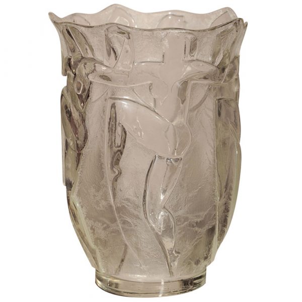 Paul Stamati Gallery Art Deco Glass Vase by Verrerie Degue