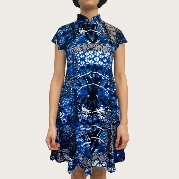 Goods of Desire 'Blue Random' Printed Qipao Dress