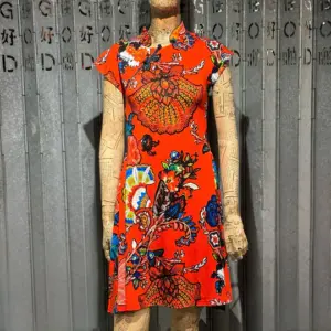 Floral Print Qipao Dress
